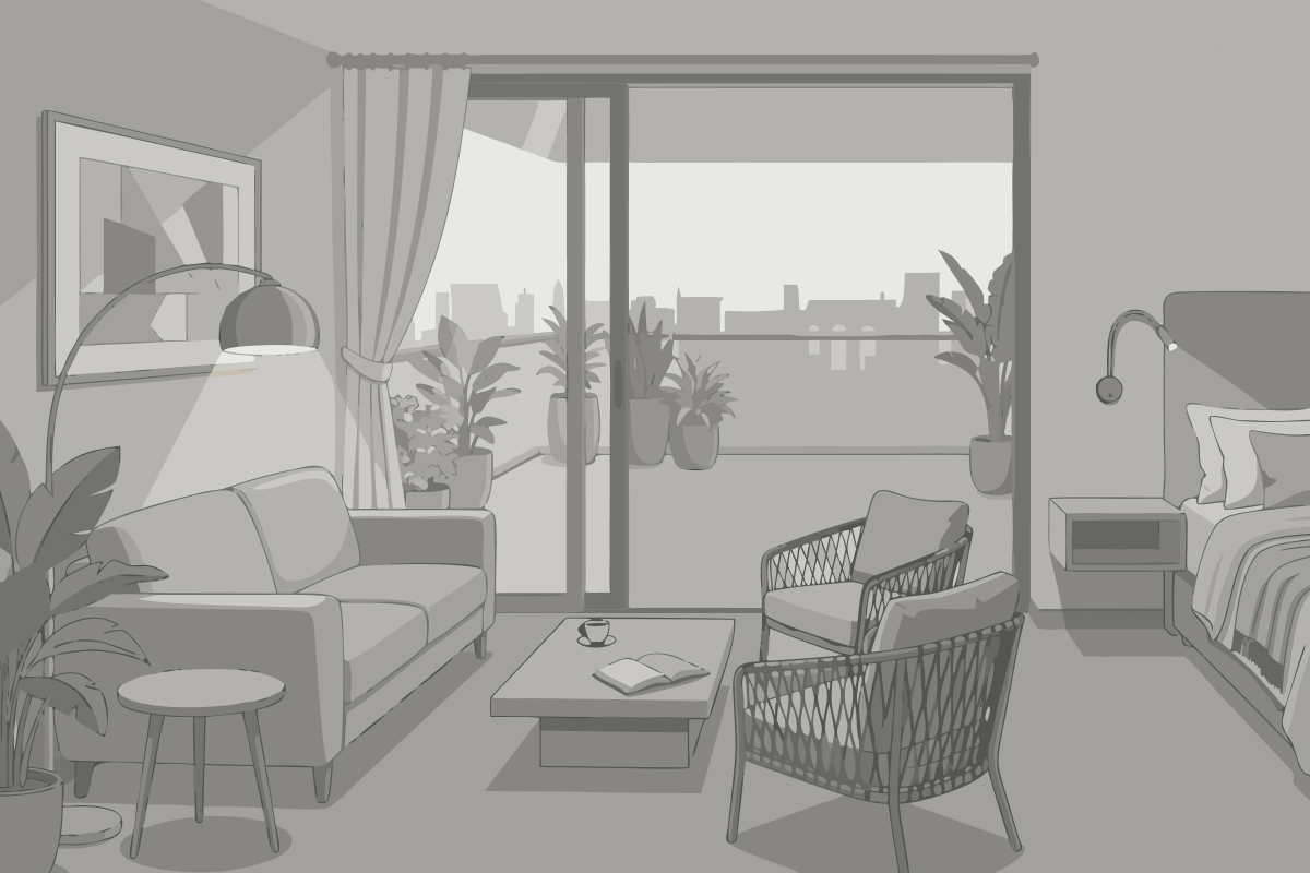 Monolocale con Divano-Letto